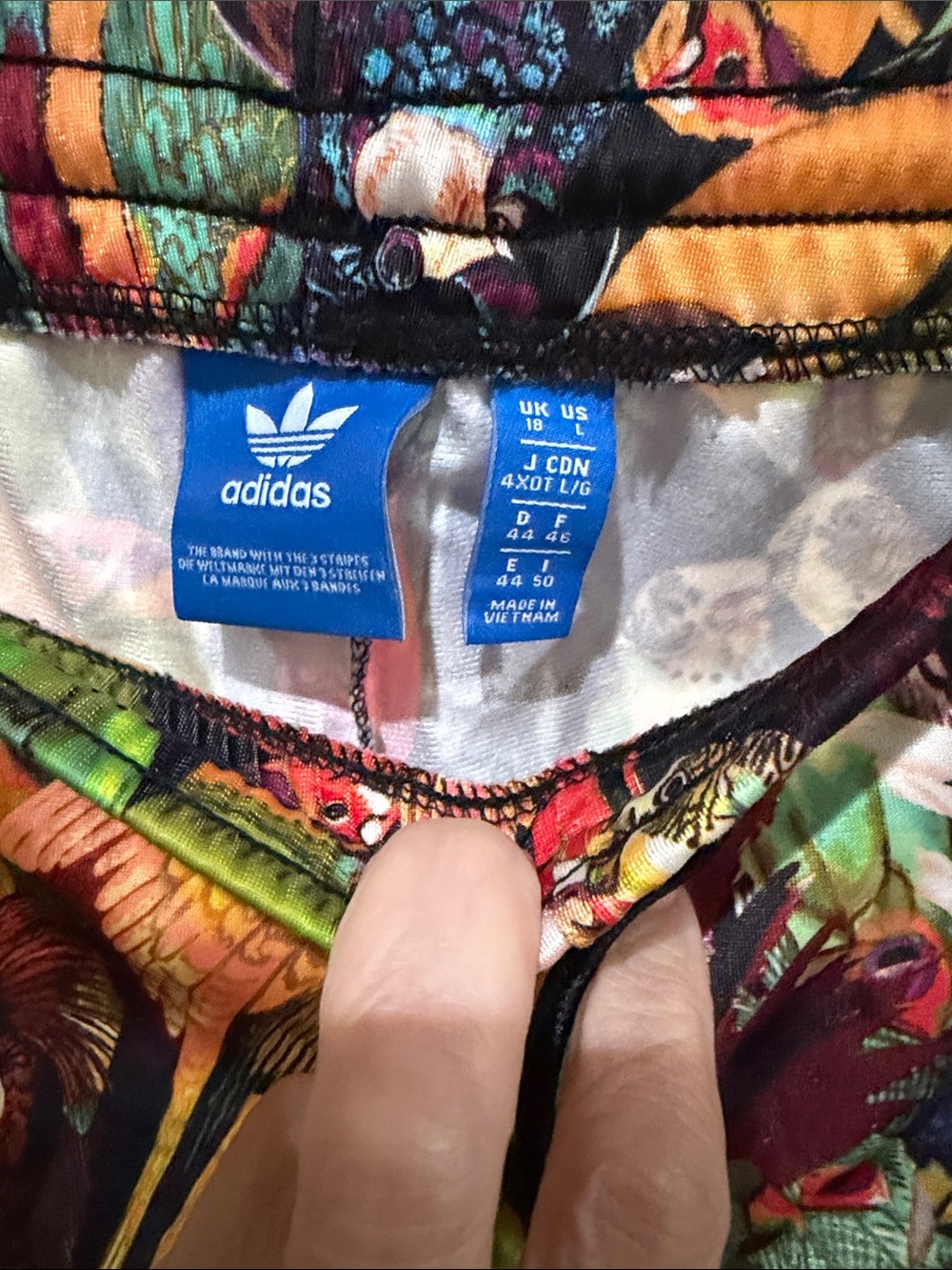 adidas Parrot-Print Track Pants with Side Stripes - Picture 4 of 4